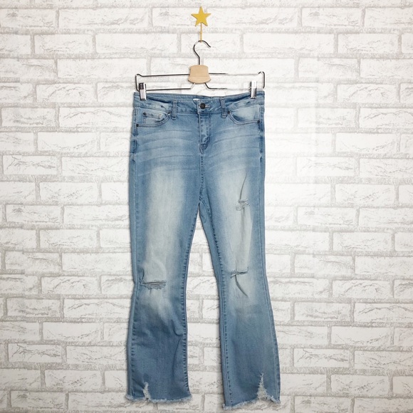 Sky & Sparrow Cropped Distressed Flairs - Picture 1 of 8